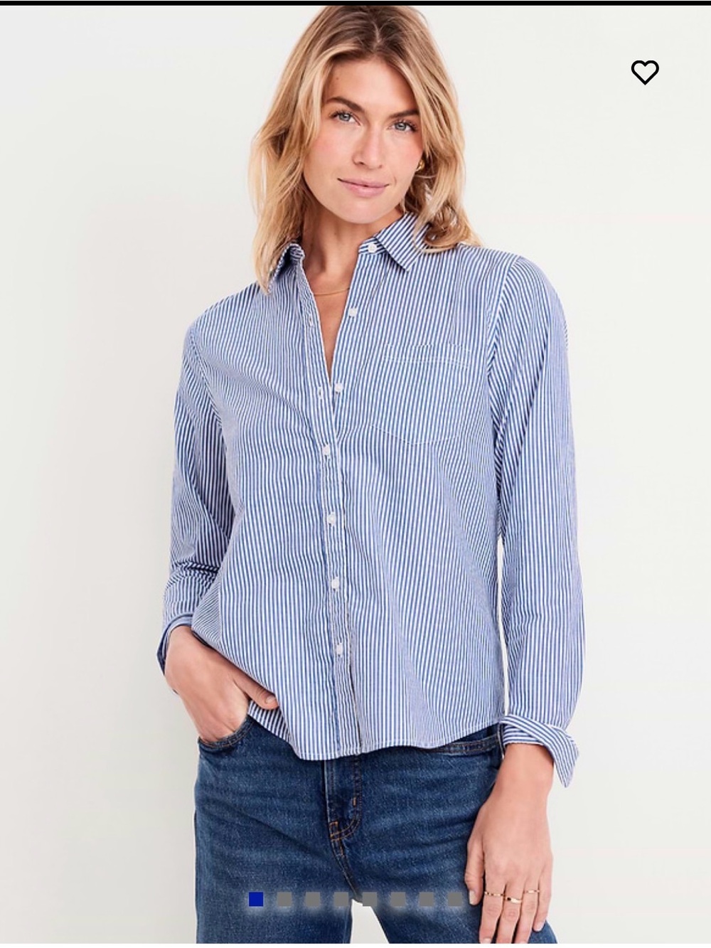 GAP Blue and White Striped Button-Down Shirt